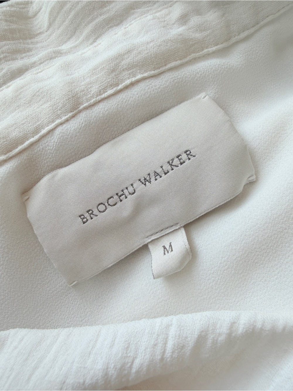 Brochu Walker Kaia Blouse Oversized White Eyelet Lace Inset Long-Sleeve Top Sz M - Picture 8 of 13